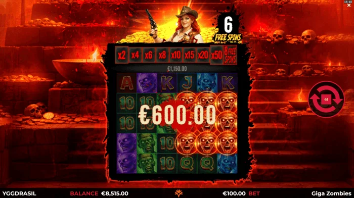 Giga Zombies - ushindi wakati wa spins za bure